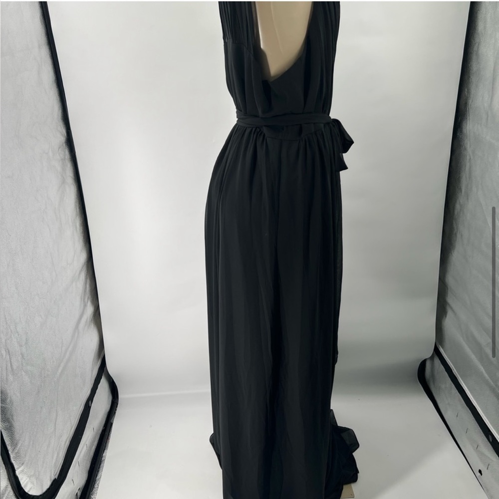 Joanna August Ceremony Newbury Chiffon Wrap Dress Black Long gown bridesmaid 3x - Picture 4 of 6